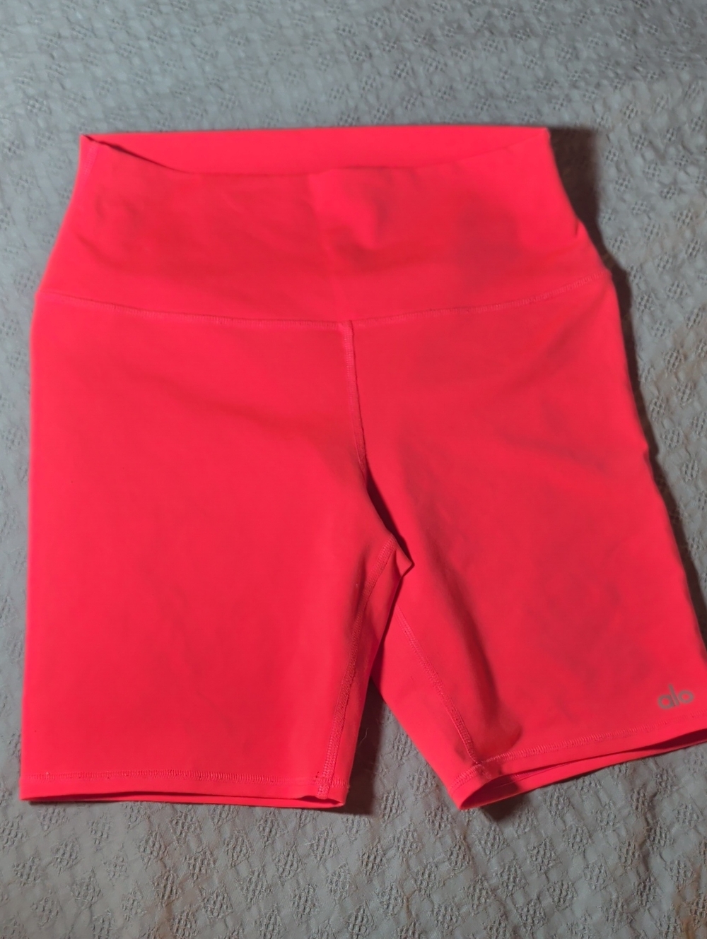 ALO Yoga High-Waist Bike Shorts - Neon Coral Pink